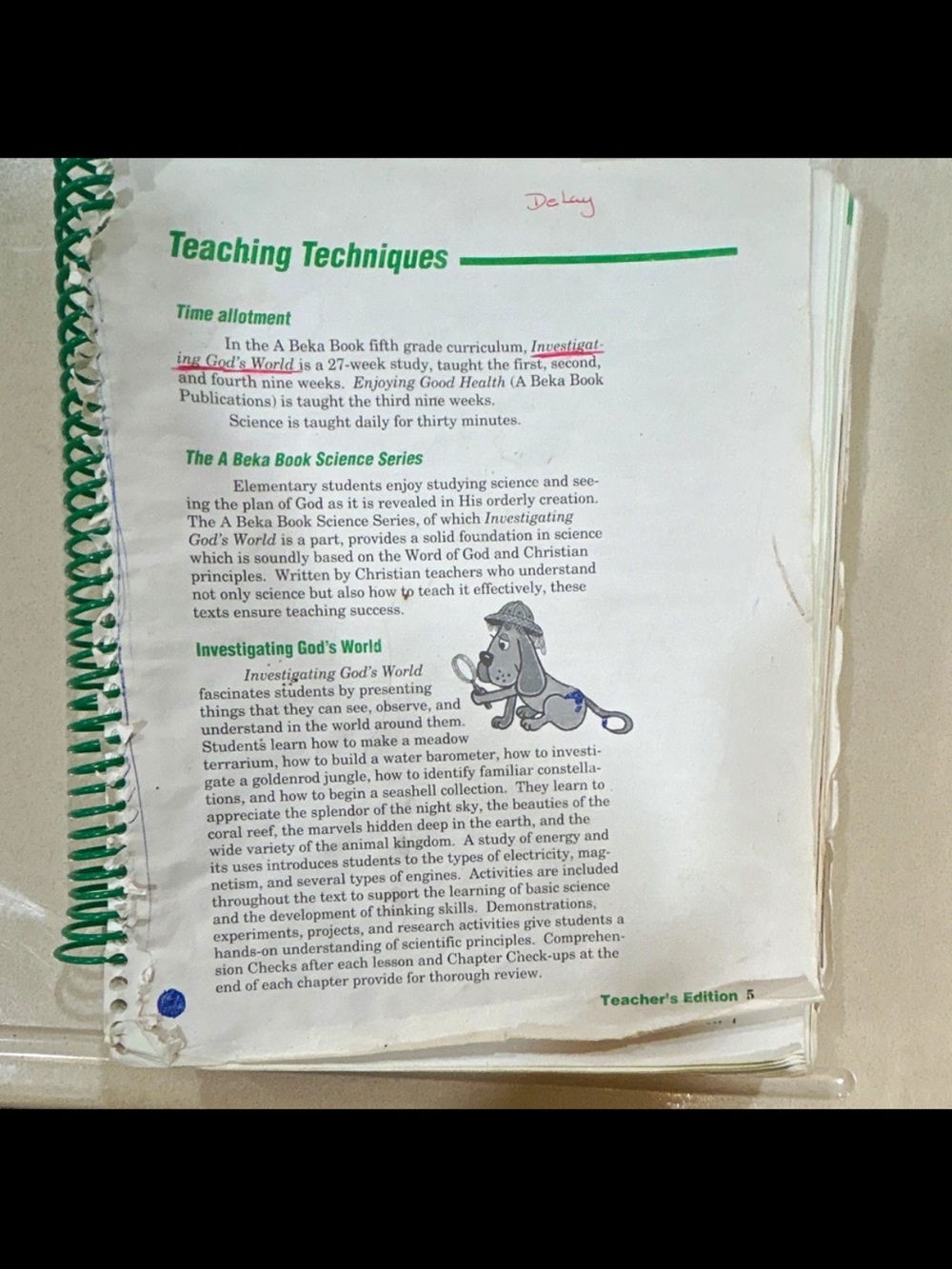 Green Spiral-Bound Reptile Care Guide - Teaching Techniques